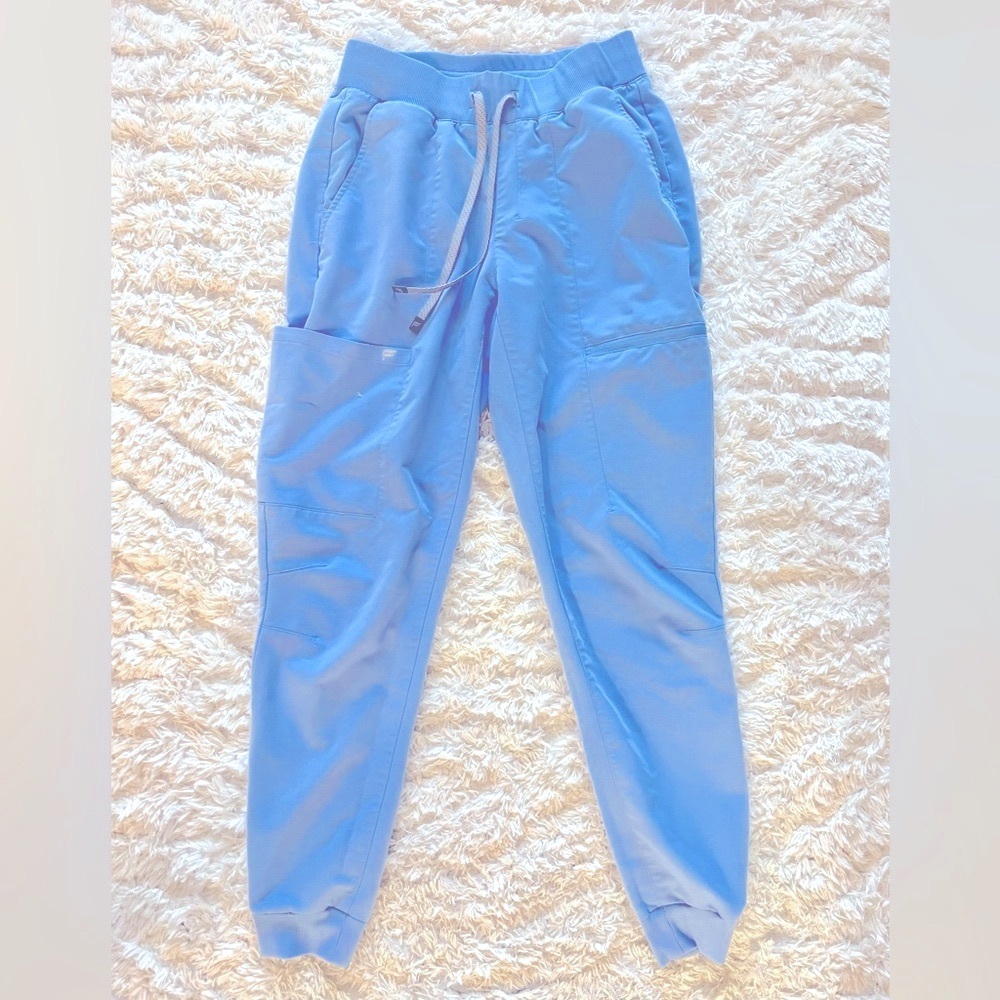 Fabletics High-Rise On-Call Scrub Jogger, Ceil Blue